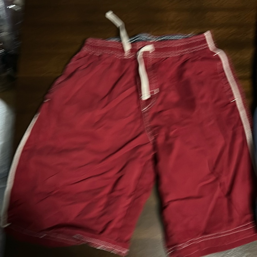 3 boys shorts cargo style 1-camouflage 1-red 1-navy blue